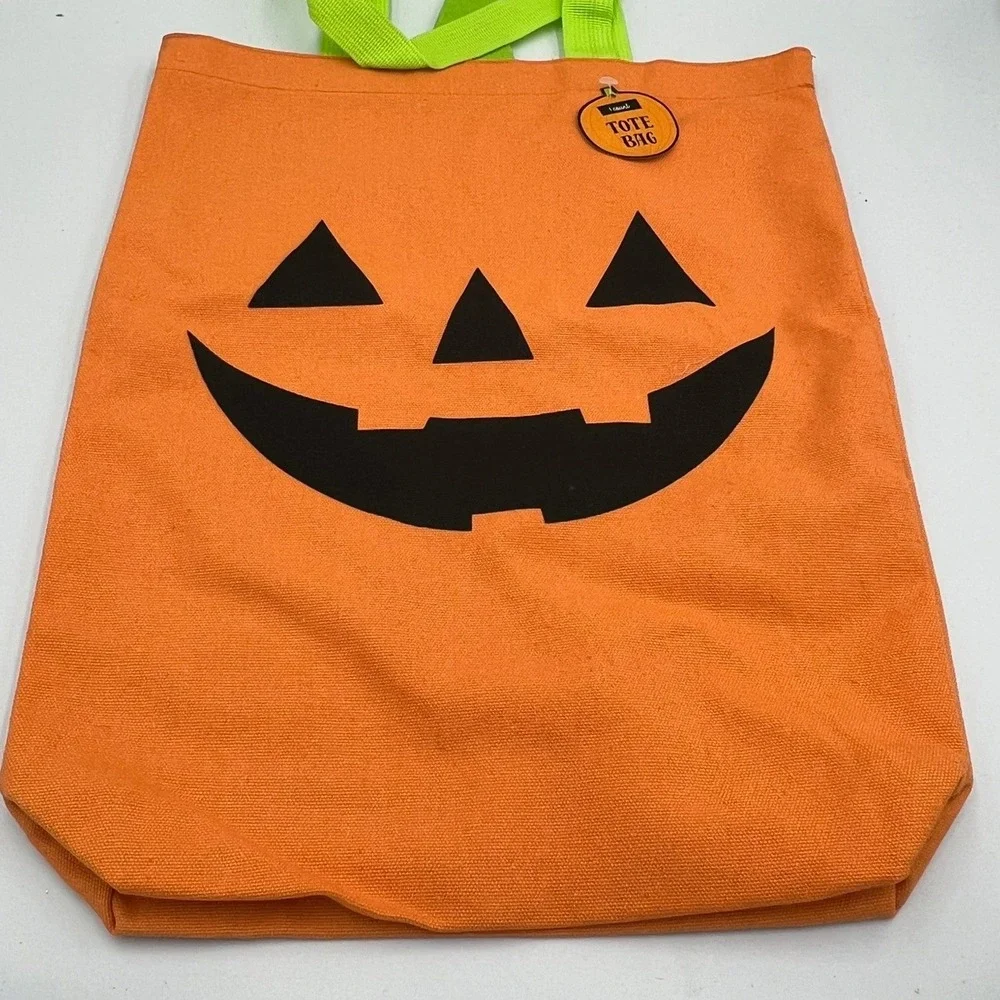 Made For Retail Pumpkin Tote Bag Kids OS Orange New Halloween Jack-O-Lantern